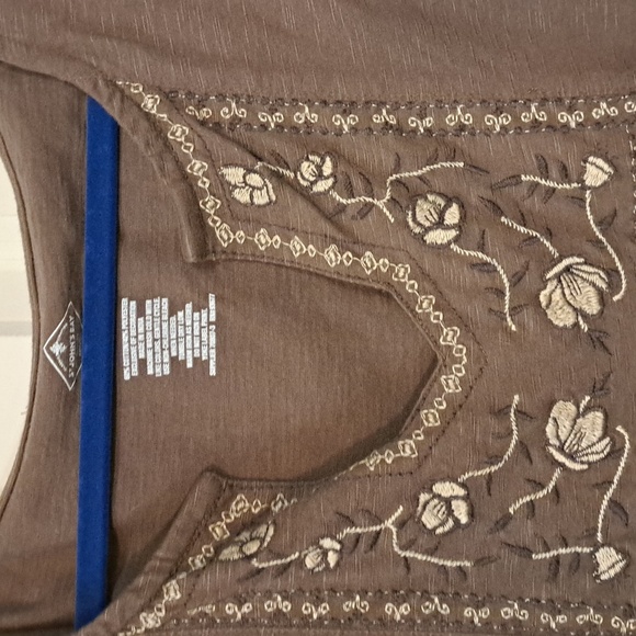 St John's Bay Embroidered Brown Women's Top - Picture 2 of 4